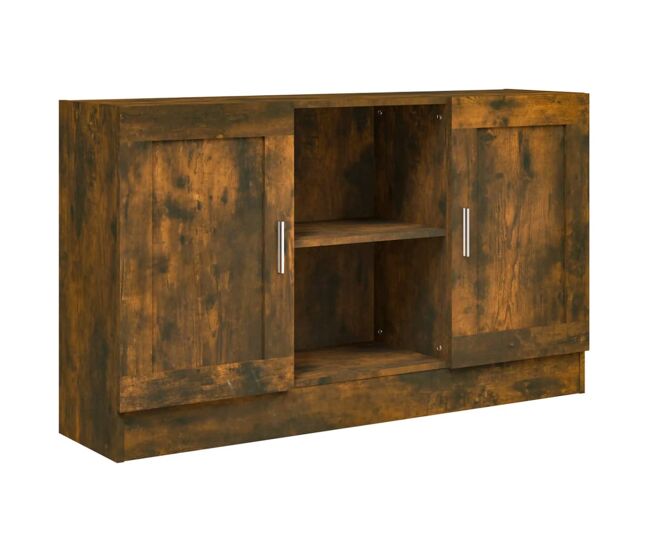 Aparador - mueble de almacenamiento madera contrachapada color roble ahumado 120x30,5x70cm es4224