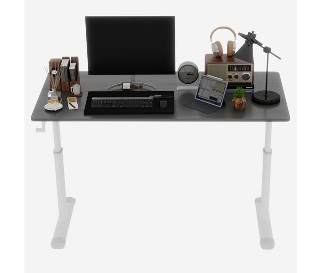 Escritorio ajustable 100x60 cm - multiusos, altura regulable, compacto - gris