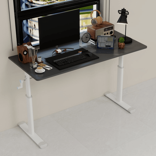 Secretária ajustável 100x60 cm - Multiusos, altura regulável, compacta - Cinza