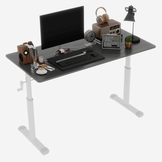 Secretária ajustável 100x60 cm - Multiusos, altura regulável, compacta - Cinza