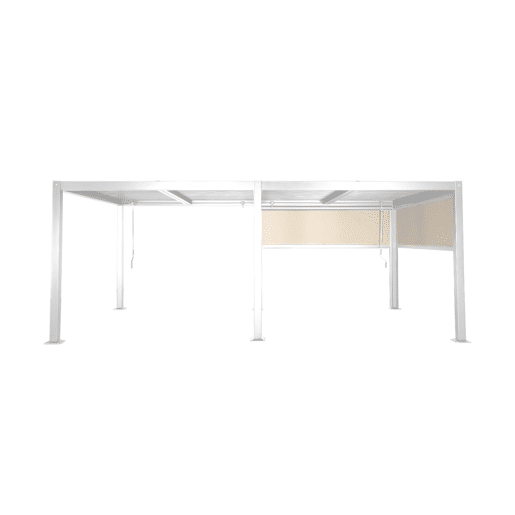 Pérgola bioclimática 3x6m de alumínio e aço + 2 toldos 3m Branco - 574x272x231 cm