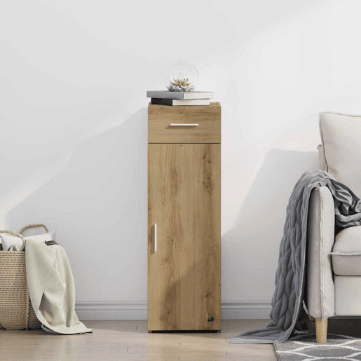 Bufete - Móvei de apoio com gaveta Carvalho Artesanal 30 x 42,5 x 93 cm pt1778