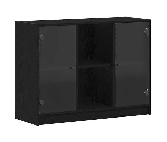 Aparador - mueble de almacenamiento roble negro 100 x 37 x 75.5 cm es4948