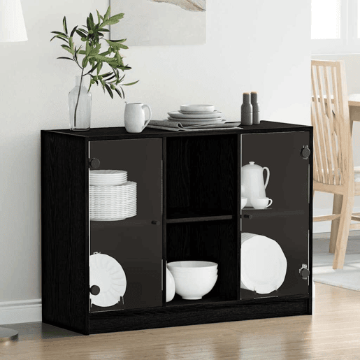Bufete - Móvei de apoio Carvalho Preto 100 x 37 x 75.5 cm pt4948