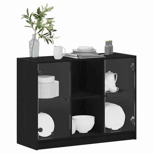 Bufete - Móvei de apoio Carvalho Preto 100 x 37 x 75.5 cm pt4948