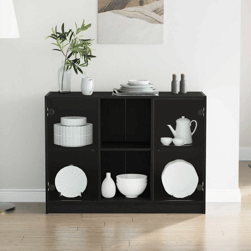 Bufete - Móvei de apoio Carvalho Preto 100 x 37 x 75.5 cm pt4948