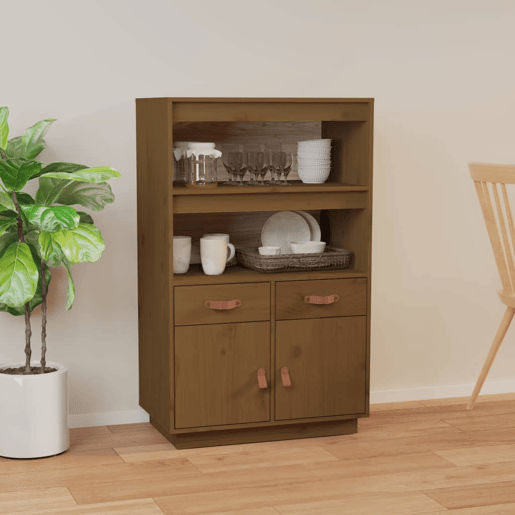 Aparador - Bufete - Móvei de apoio alto 67x40x108,5 cm pinho maciço castanho mel pt3991