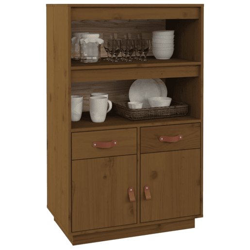 Aparador - Bufete - Móvei de apoio alto 67x40x108,5 cm pinho maciço castanho mel pt3991