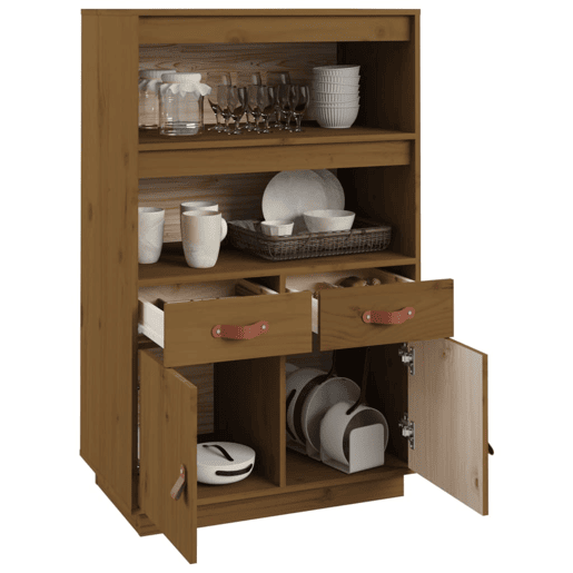 Aparador - Bufete - Móvei de apoio alto 67x40x108,5 cm pinho maciço castanho mel pt3991