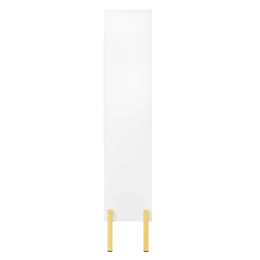 Sapateira moderna com 3 portas - Grande capacidade, pés dourados, estilo prático - Branco