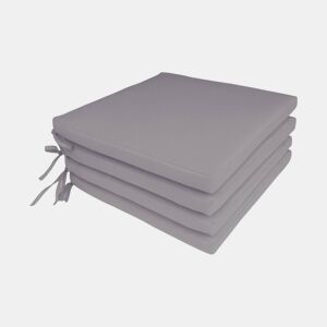 Almofada para cadeira de jardim, set de 4 Cinza - 40x40x4 cm