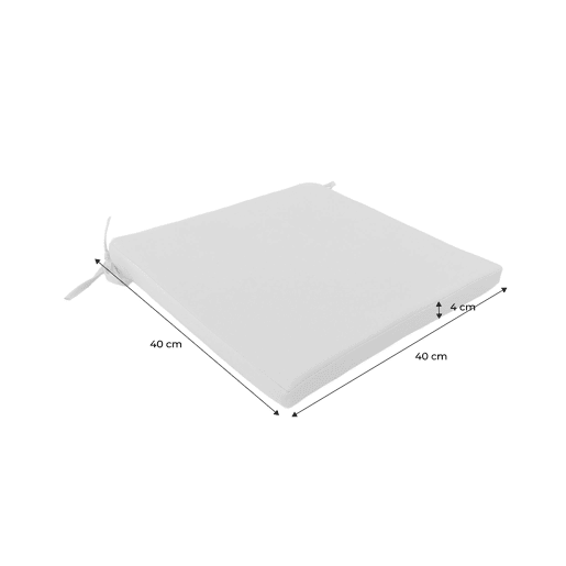 Almofada para cadeira de jardim, set de 4 Cinza - 40x40x4 cm