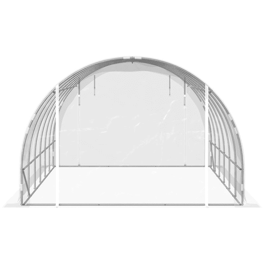Outsunny Estufa tipo Túnel 296x597x199 cm Estufa de Exterior com 2 Portas Enroláveis Estrutura de Aço Galvanizado e Cobertura em PE 150gm² Anti-UV Impermeável para Cultivos Transparente