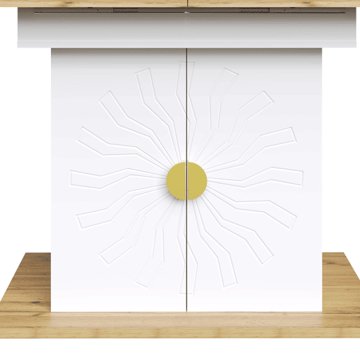 Mesa de jantar extensÃvel 110(140)x70x76 cm - Madeira com relevo solar - Branca Mesa de jantar extensÃvel 110(140)x70x76 cm - Madeira com relevo solar - Branca
