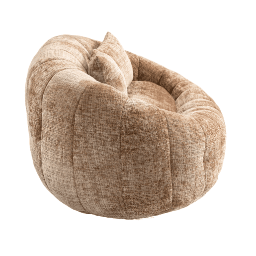 Sofá puff individual - assento confortável e encosto alto, para interior e exterior - cor café