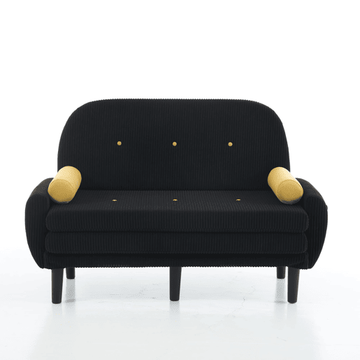 Sofá loveseat de 2 lugares - Daybed e poltrona relax com arrumação - Preto