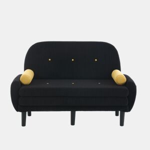 Sofá loveseat de 2 lugares - Daybed e poltrona relax com arrumação - Preto