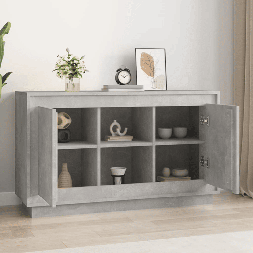 Aparador - Bufete - Móvei de apoio 102x35x60 cm derivados de madeira cinzento cimento pt2639