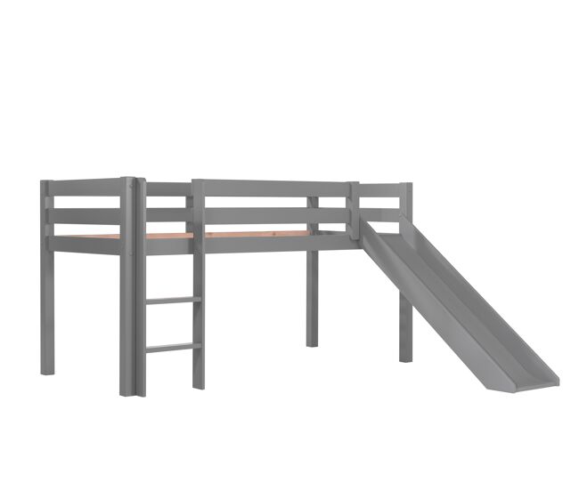 Cama alta infantil pino 218x210x114 gris