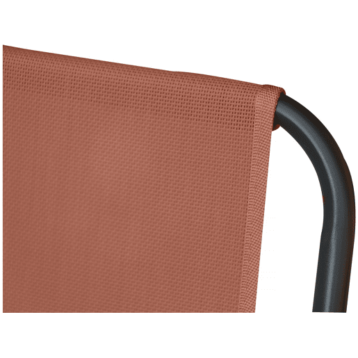 Mesa e cadeiras de jardim em metal Convivia com guarda-sol - 6 lugares - Terracota