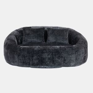 Sofá Puff - Assento confortável e resistente, encosto alto, interior e exterior - Preto