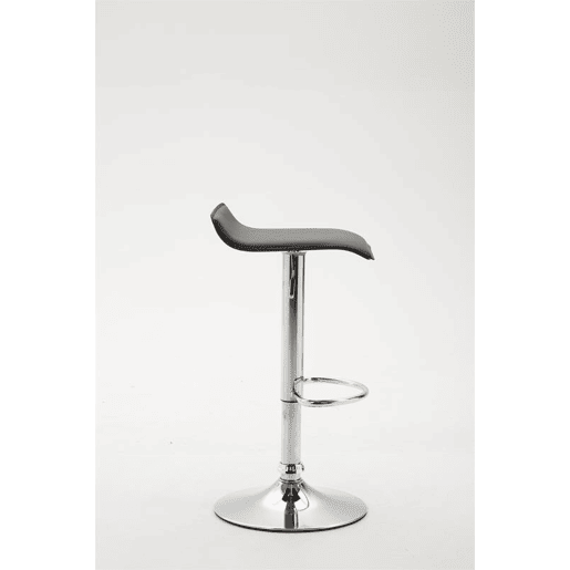 Banqueta de bar x1 design minimalista altura ajustável apoio para os pés PVC preto e metal cromado 10_0006038