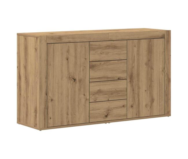 Aparador - mueble de almacenamiento roble artesanal 120 x 36 x 69 cm madera de ingeniería es4869