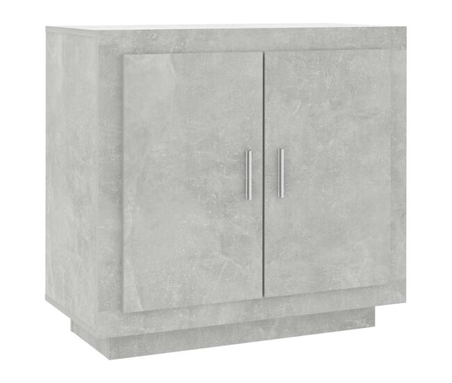Aparador - mueble de almacenamiento de madera contrachapada gris hormigón 80x40x75 cm es2847