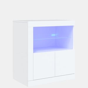 Aparador - Bufete - Móvei de apoio com luzes LED 60,5x37x67 cm branco pt1934