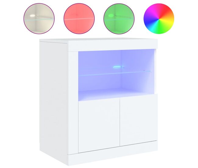 Aparador - mueble de almacenamiento con luces led blanco 60,5x37x67 cm es1934