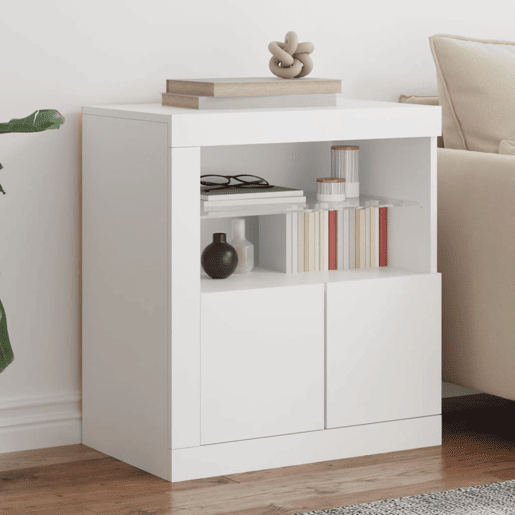 Aparador - Bufete - Móvei de apoio com luzes LED 60,5x37x67 cm branco pt1934 Aparador - Bufete - Móvei de apoio com luzes LED 60,5x37x67 cm branco pt1934