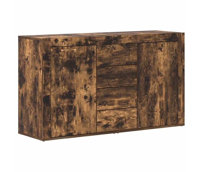 Aparador - mueble de almacenamiento roble ahumado 120 x 36 x 69 cm madera de ingeniería es4843