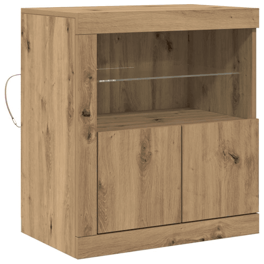 Aparador - Bufete - Móvei de apoio LED Castanho 60,5 x 37 x 67 cm Madeira processada pt4174