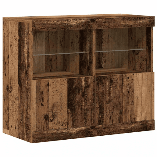 Aparador - Bufete - Móvei de apoio LED Castanho 81 x 37 x 66,5 cm Madeira processada pt4177