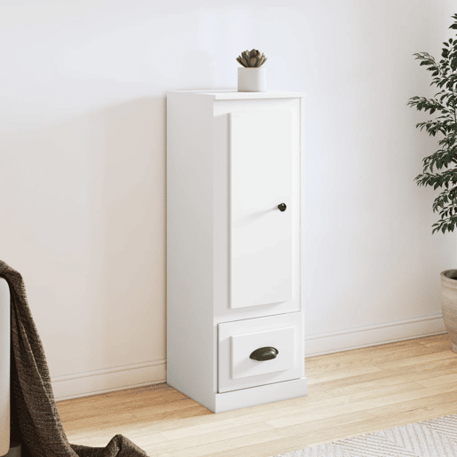 Armário alto - Bufete - Móvel de apoio 36x35,5x103,5 cm derivados de madeira branco pt614