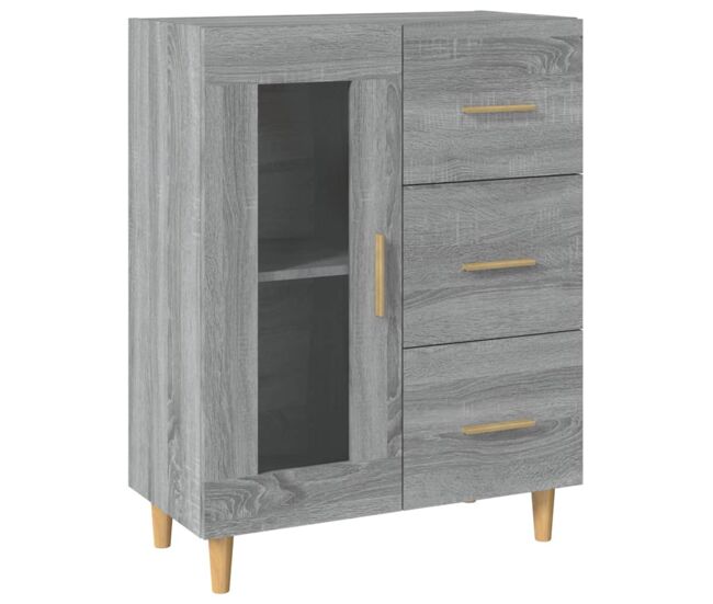 Aparador - mueble de almacenamiento de madera de ingeniería gris sonoma 69,5x34x90 cm es3436