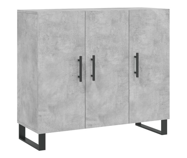 Aparador - mueble de almacenamiento de madera de ingeniería gris hormigón 90x34x80 cm es3376