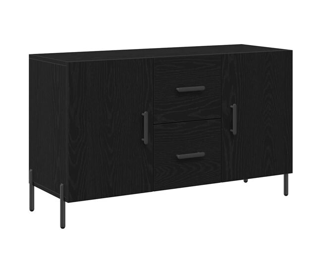 Aparador - mueble de almacenamiento roble negro 100 x 36 x 60 cm madera de ingeniería es4945