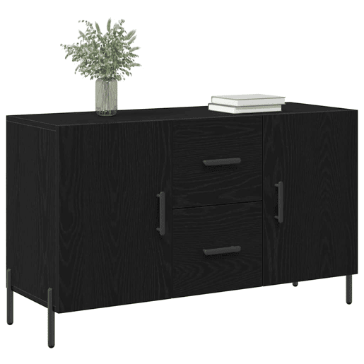 Bufete - Móvei de apoio Carvalho Preto 100 x 36 x 60 cm Madeira processada pt4945