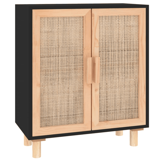 Aparador - Bufete - Móvei de apoio 60x30x70 cm pinho maciçovime natural preto pt4813