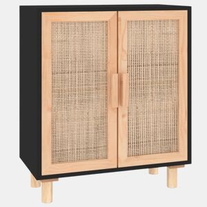 Aparador - Bufete - Móvei de apoio 60x30x70 cm pinho maciçovime natural preto pt4813