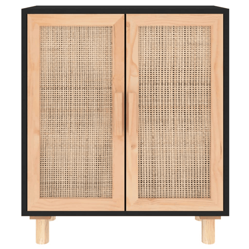 Aparador - Bufete - Móvei de apoio 60x30x70 cm pinho maciçovime natural preto pt4813
