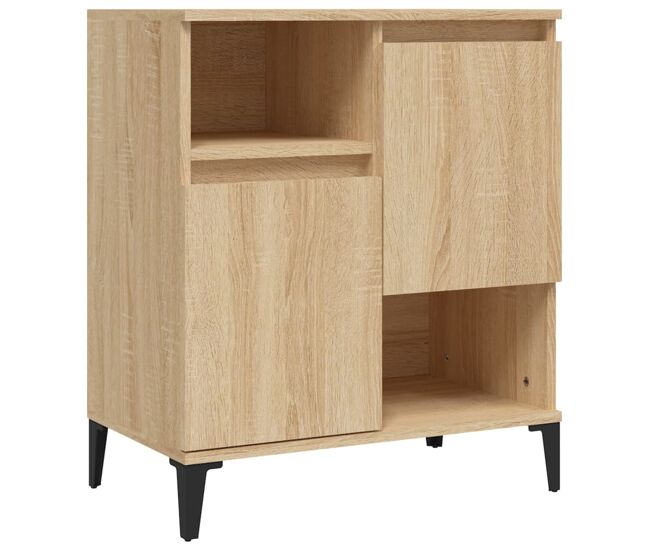 Aparador - mueble de almacenamiento de madera contrachapada roble sonoma 60x35x70 cm es3068