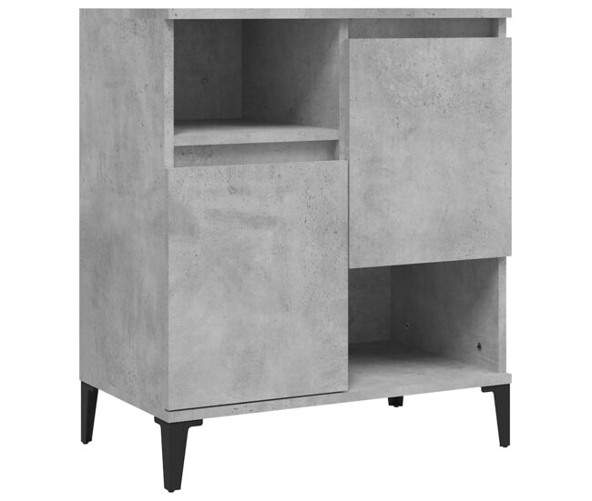 Aparador - mueble de almacenamiento de madera contrachapada gris hormigón 60x35x70 cm es2796