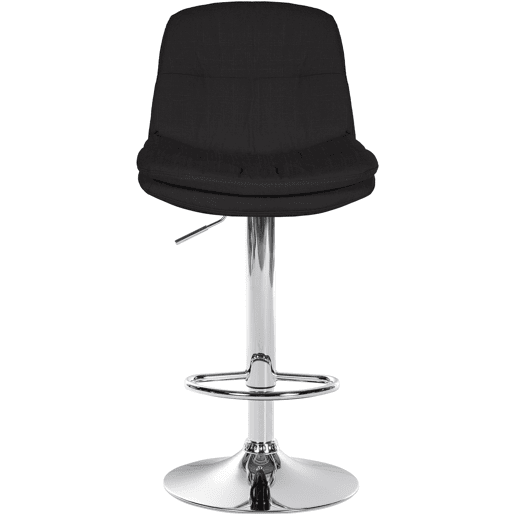 Banqueta alta x1 para cozinha e bar com assento em tecido preto macio e estrutura em metal cromado 10_0005984