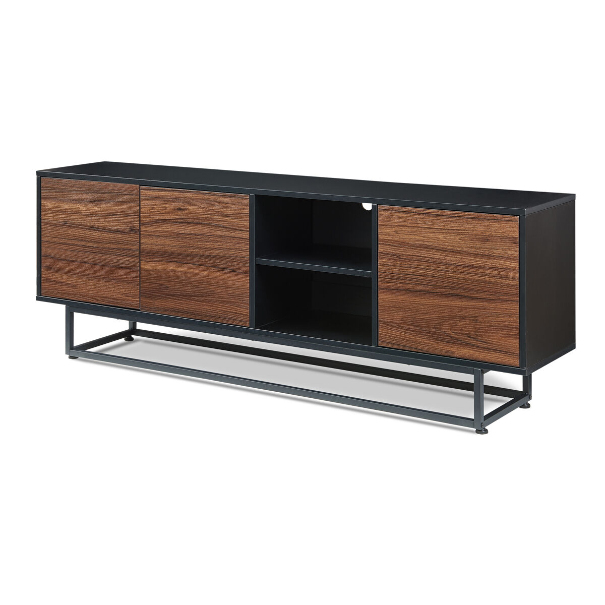 Aparador Boxholm con 3 compartimentos [en.casa] 160 Negro/ Madera