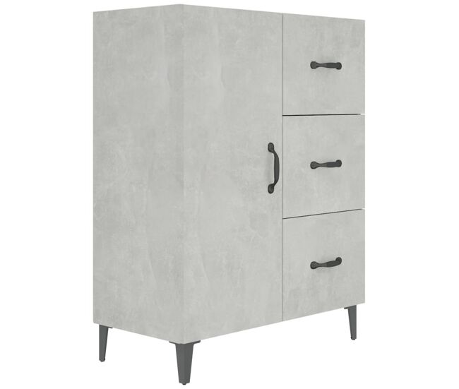 Aparador - mueble de almacenamiento de madera de ingeniería gris hormigón 69,5x34x90 cm es3320