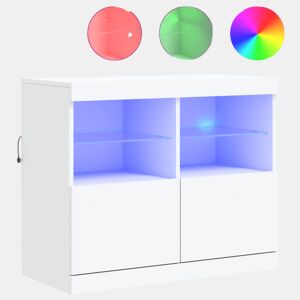 Aparador - Bufete - Móvei de apoio com luzes LED 81x37x67 cm branco pt1938
