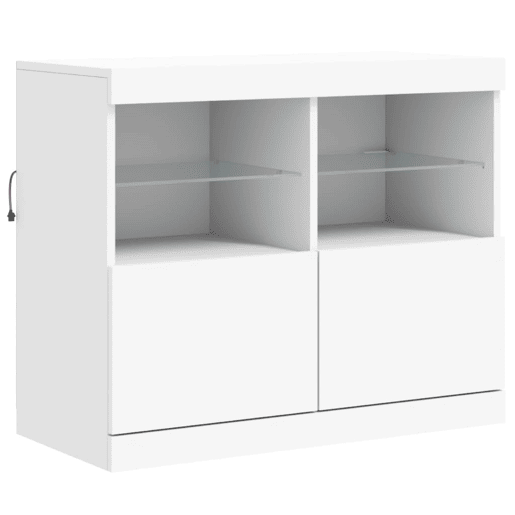 Aparador - Bufete - Móvei de apoio com luzes LED 81x37x67 cm branco pt1938