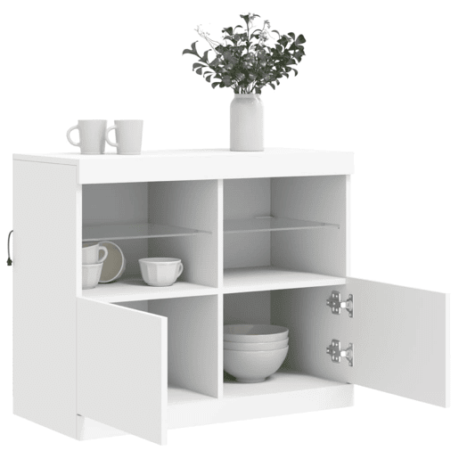 Aparador - Bufete - Móvei de apoio com luzes LED 81x37x67 cm branco pt1938